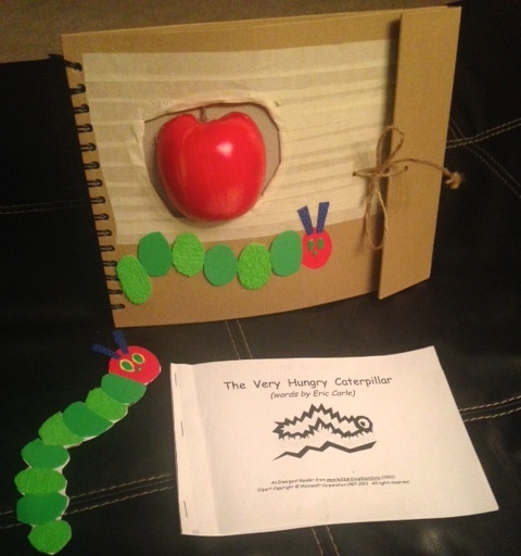 hungry caterpillar adaptation book paper caterpillar and red apple