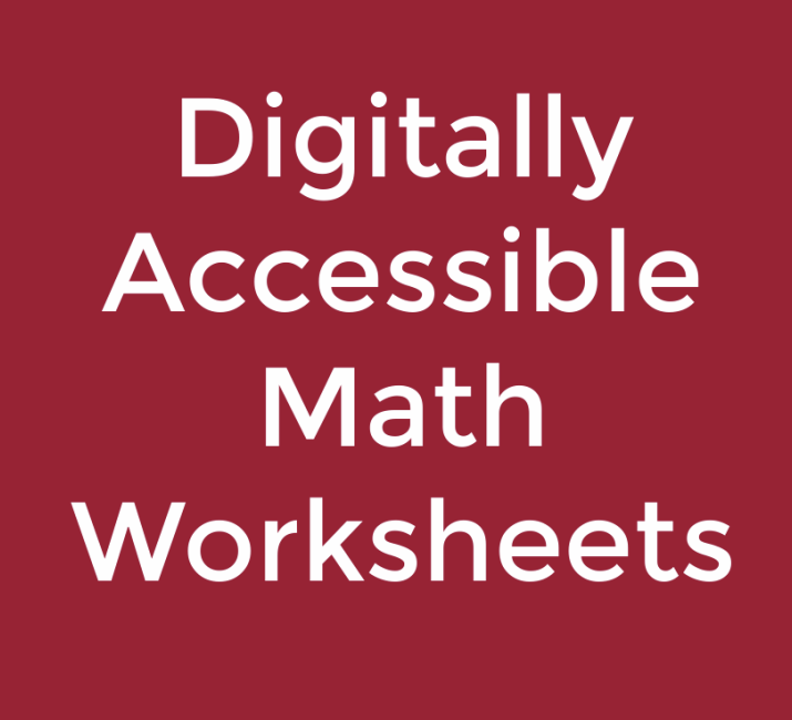 Collage of Digitally-Accessible Math Worksheets