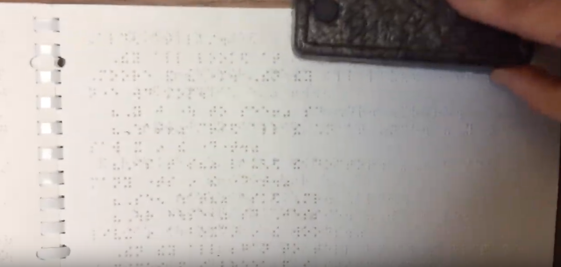 Dry eraser on interpoint braille book