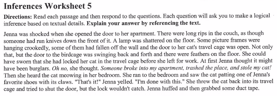 an excerpt from the inferences worksheet linked below