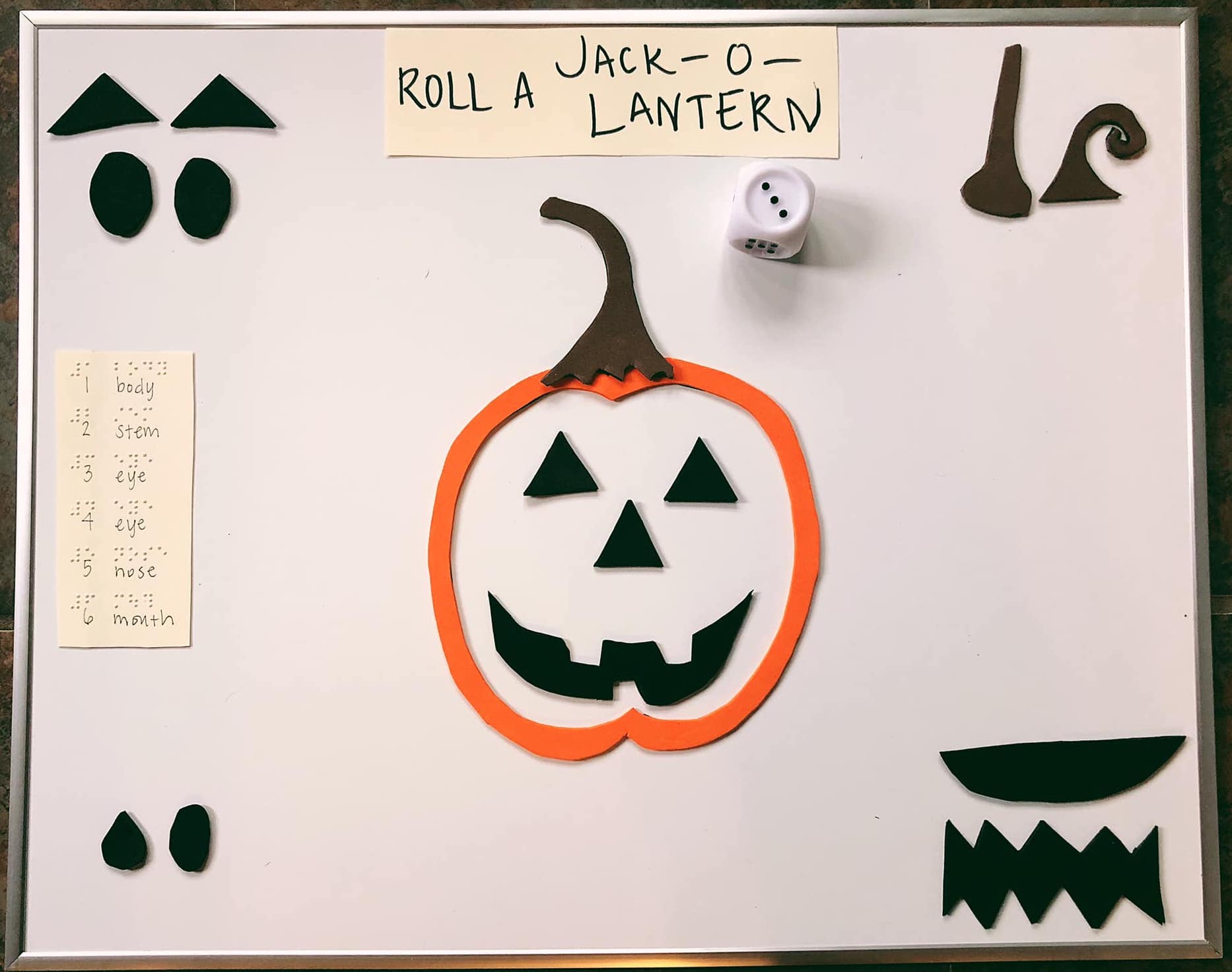 Roll-a-Jack-o-Lantern game