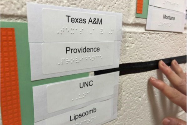 Accessible NCAA bracket in braille
