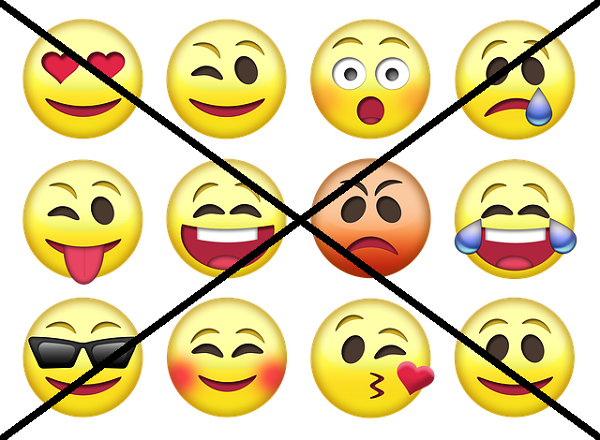 a set of emojis with an x through them