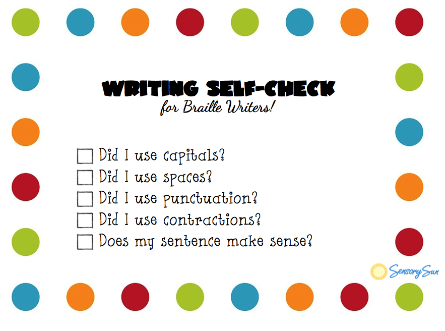 Self-writing checklist for braille writers screenshot