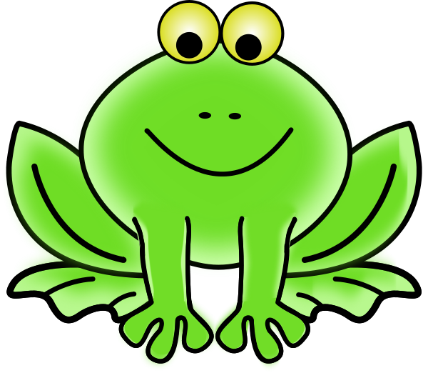 a cartoon frog smiling