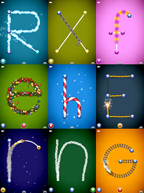 Screenshot of letters for handwriting