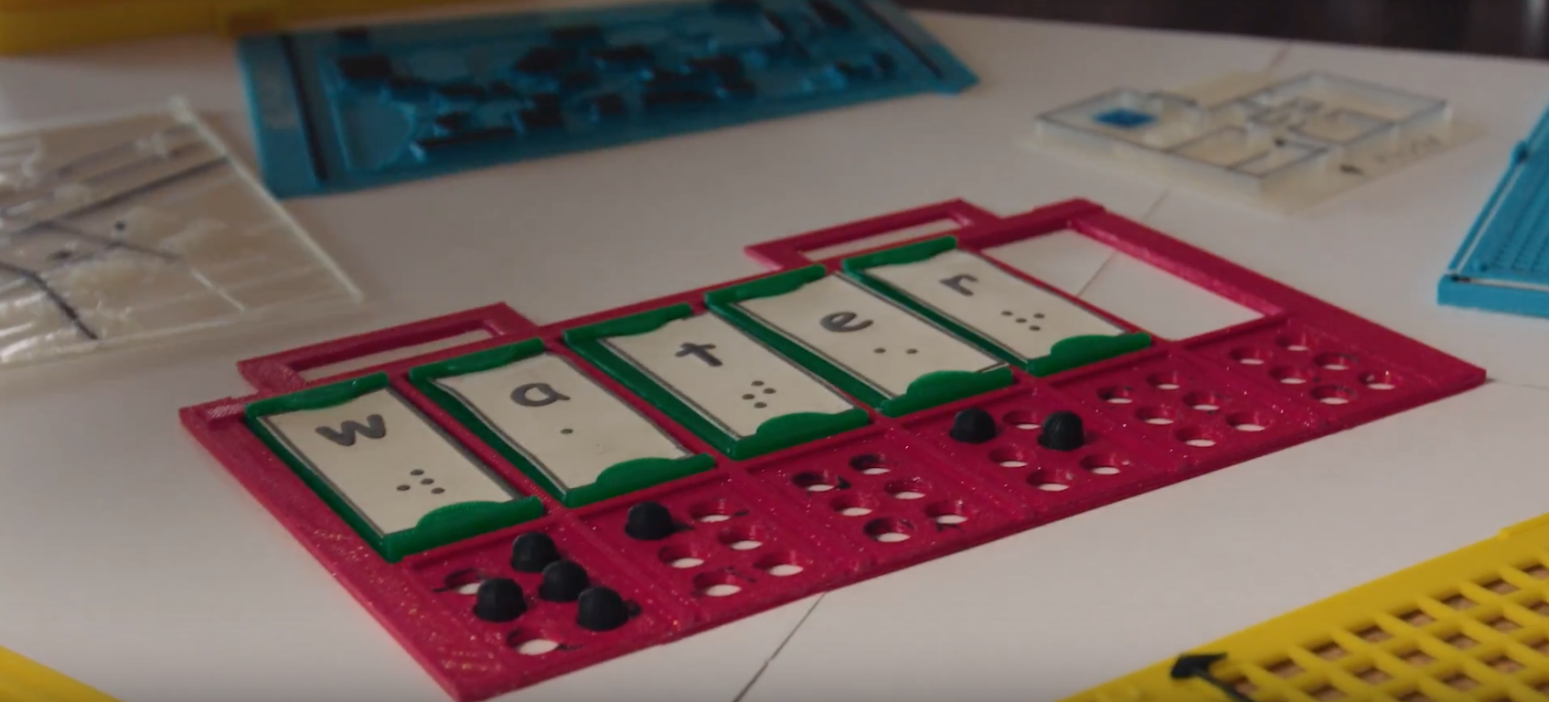 3D printed "water" in print and braille