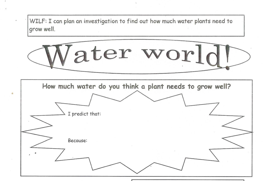 Original Water World worksheet