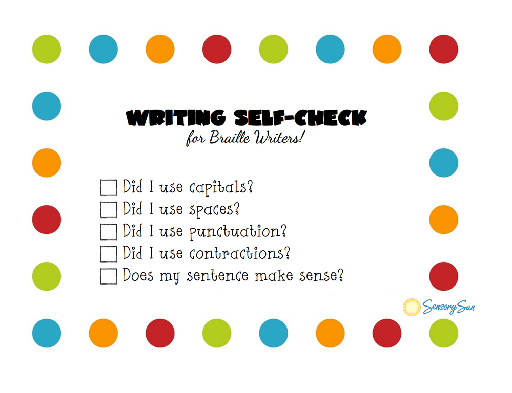 Writing self-check checklist